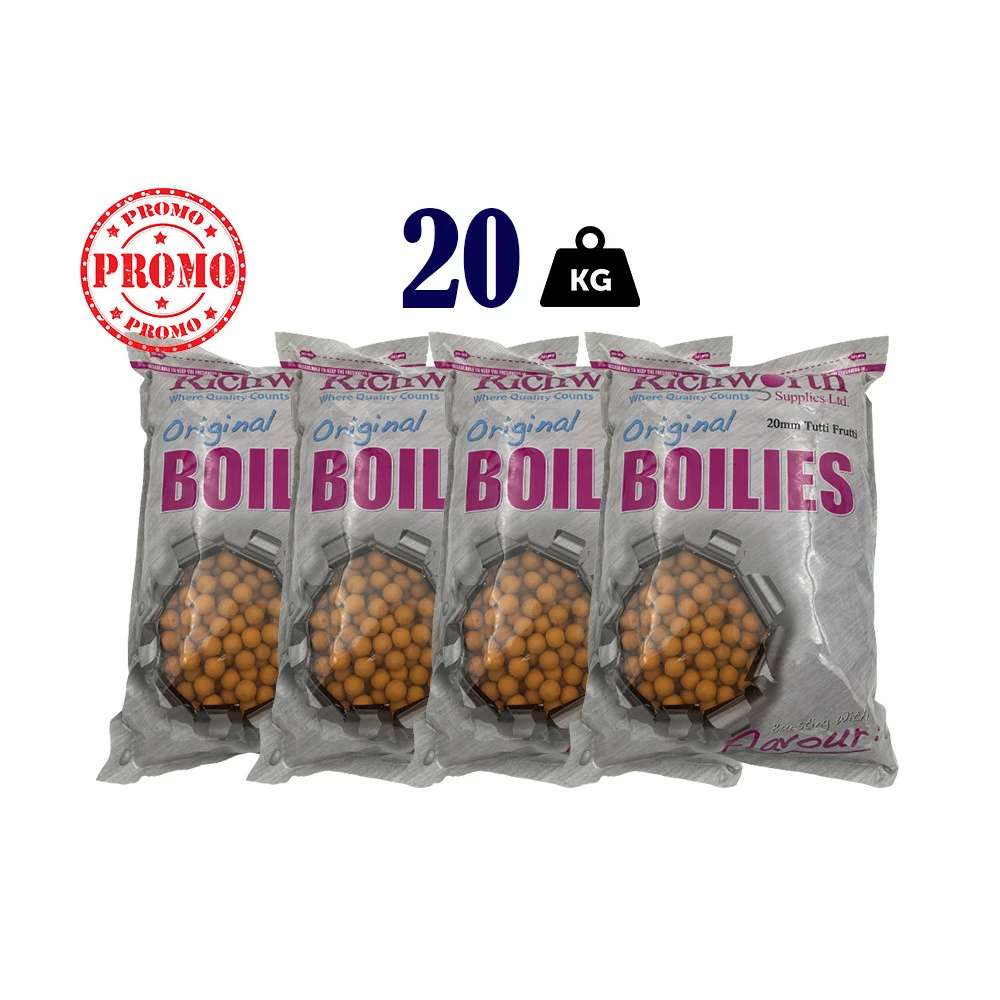 Bouillettes Richworth 20kg Tutti Frutti 15mm 5kg Pack X4