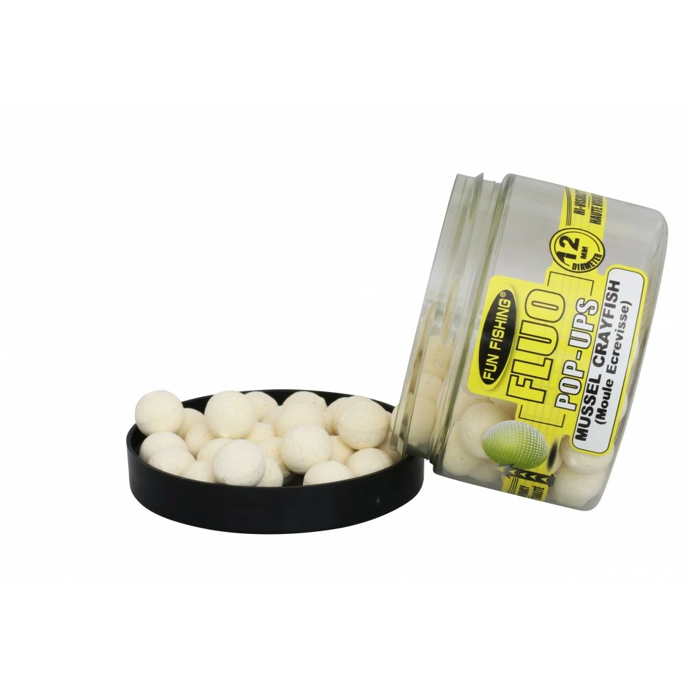 Fluo Pop Ups Moule Ecrevisse Blanc 12mm 55g FUN FISHING – Image 2