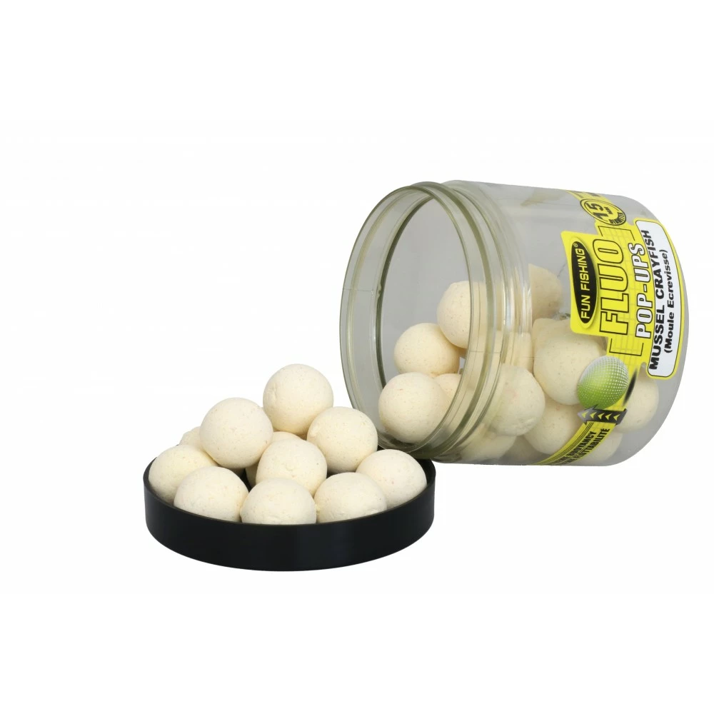 Fluo Pop Ups Moule Ecrevisse Blanc 15mm 67g FUN FISHING – Image 2