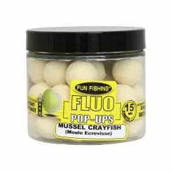 Fluo Pop Ups Moule Ecrevisse Blanc 15mm 67g FUN FISHING