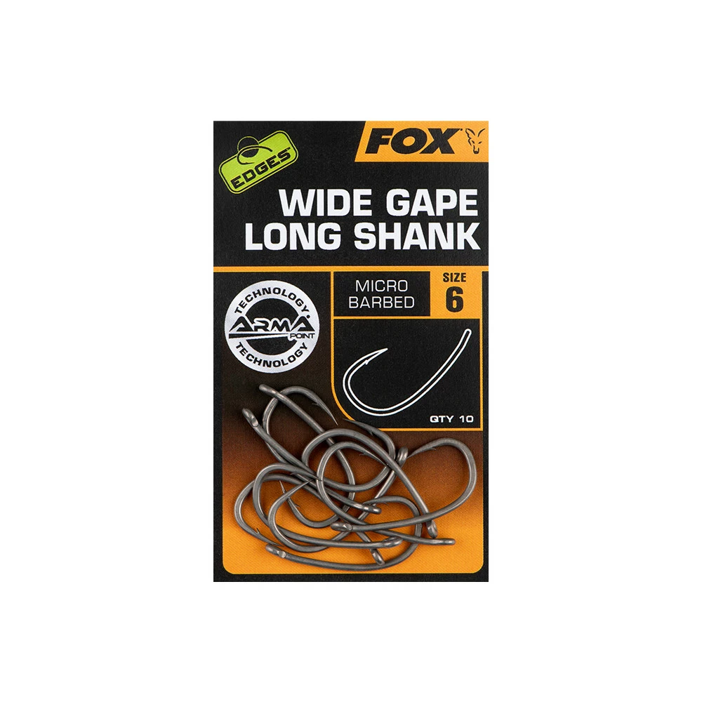 Hameçon Fox Edges Wide Gape Long Shank